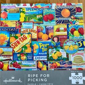 Hallmark Ripe for Picking 1000 pc Puzzle - Vibrant Fruit Labels